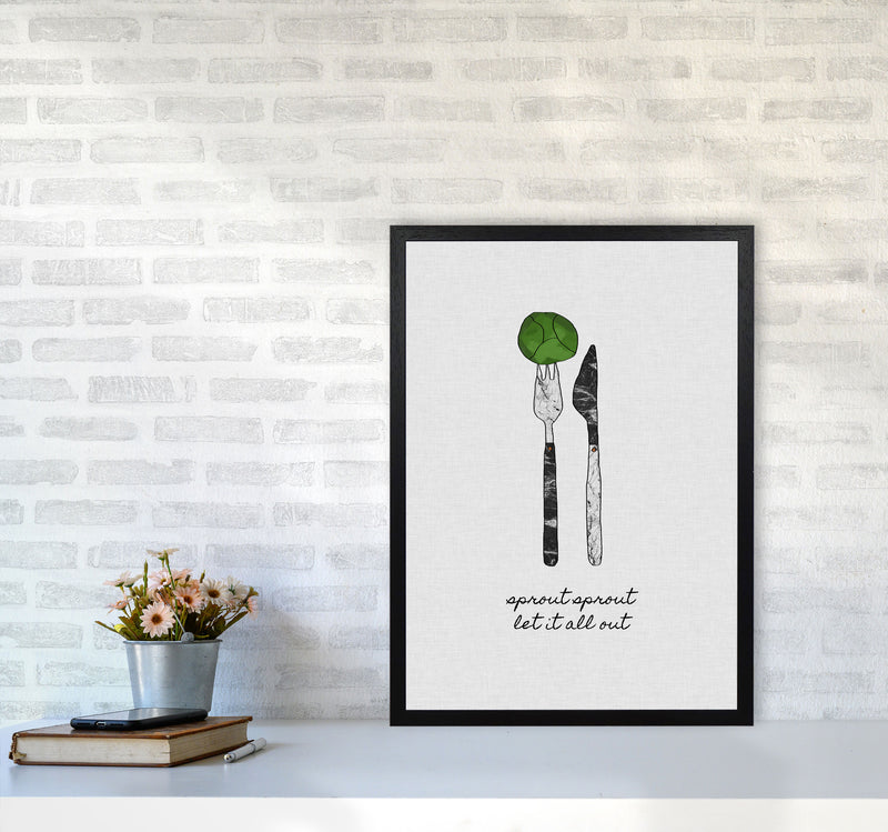 Sprout Sprout Print By Orara Studio, Framed Kitchen Wall Art A2 White Frame