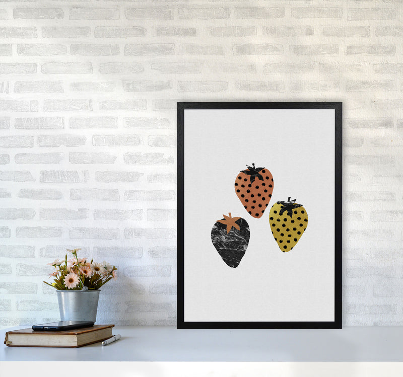 Strawberries Print By Orara Studio, Framed Kitchen Wall Art A2 White Frame