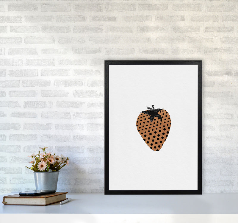 Strawberry Fruit Illustration Print By Orara Studio, Framed Kitchen Wall Art A2 White Frame