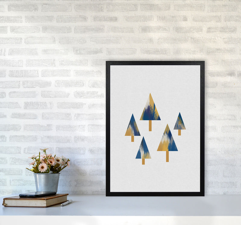 Trees Blue & Yellow Print By Orara Studio A2 White Frame