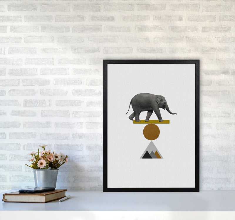 Tribal Elephant Print By Orara Studio Animal Art Print A2 White Frame