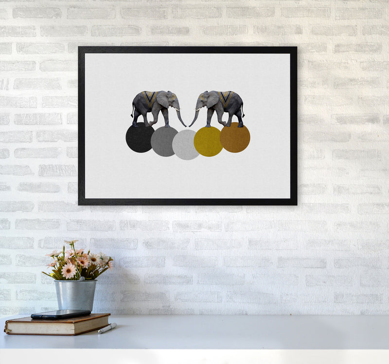 Tribal Elephants Print By Orara Studio Animal Art Print A2 White Frame