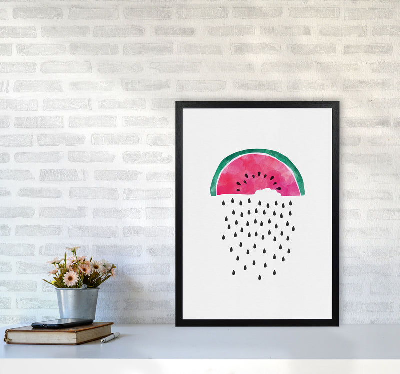 Watermelon Rain Print By Orara Studio, Framed Kitchen Wall Art A2 White Frame