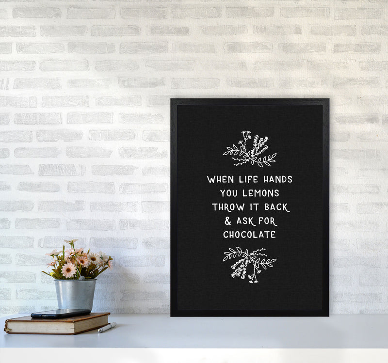 When Life Hands You Lemons Funny Quote Print By Orara Studio, Kitchen Wall Art A2 White Frame