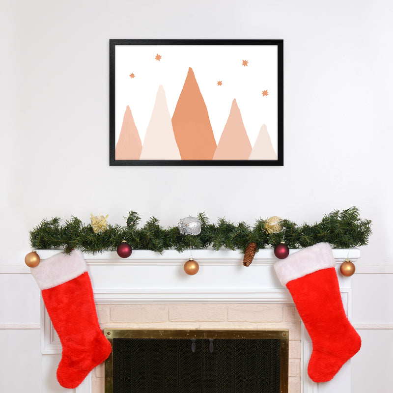 Blush Mountains Christmas Art Print by Orara Studio A2 White Frame