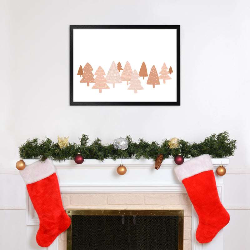 Blush Winter Trees Christmas Art Print by Orara Studio A2 White Frame