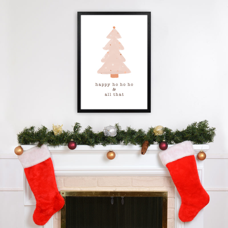Happy Ho Ho Ho Christmas Art Print by Orara Studio A2 White Frame
