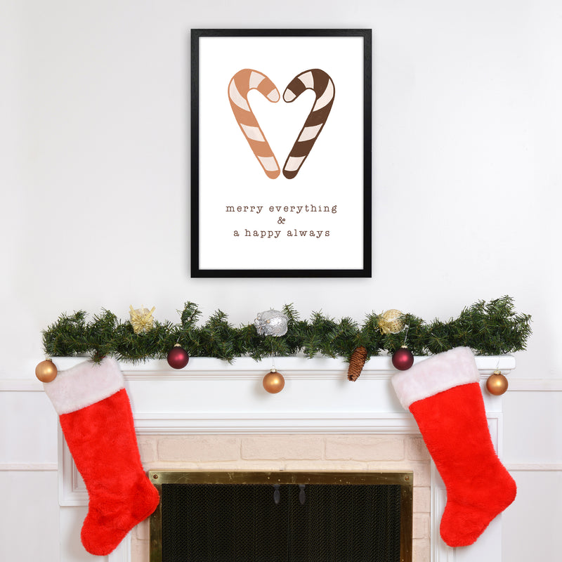 Merry Everything & A Happy Always Christmas Art Print by Orara Studio A2 White Frame