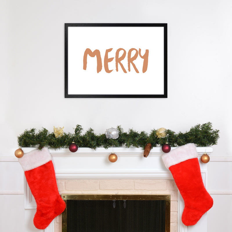 Merry Christmas Art Print by Orara Studio A2 White Frame