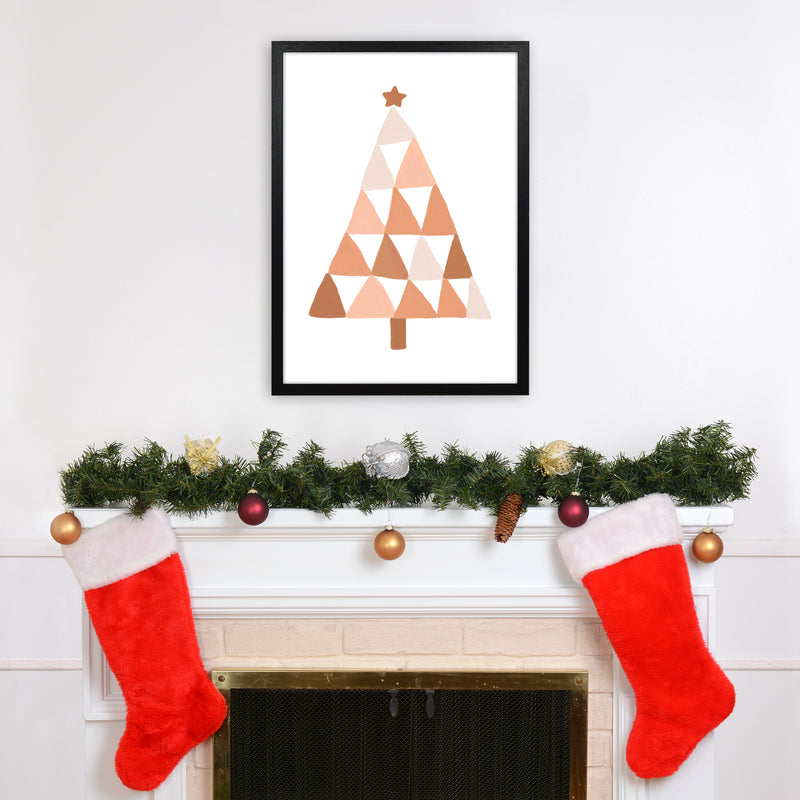 Pastel Christmas Tree Christmas Art Print by Orara Studio A2 White Frame