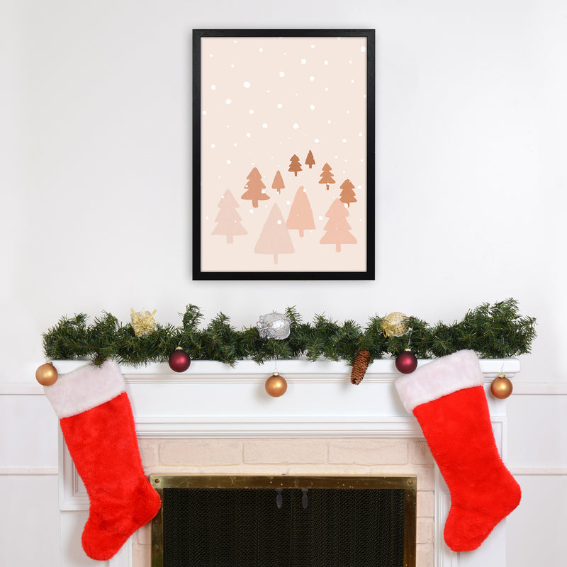 Winter Forest Christmas Art Print by Orara Studio A2 White Frame