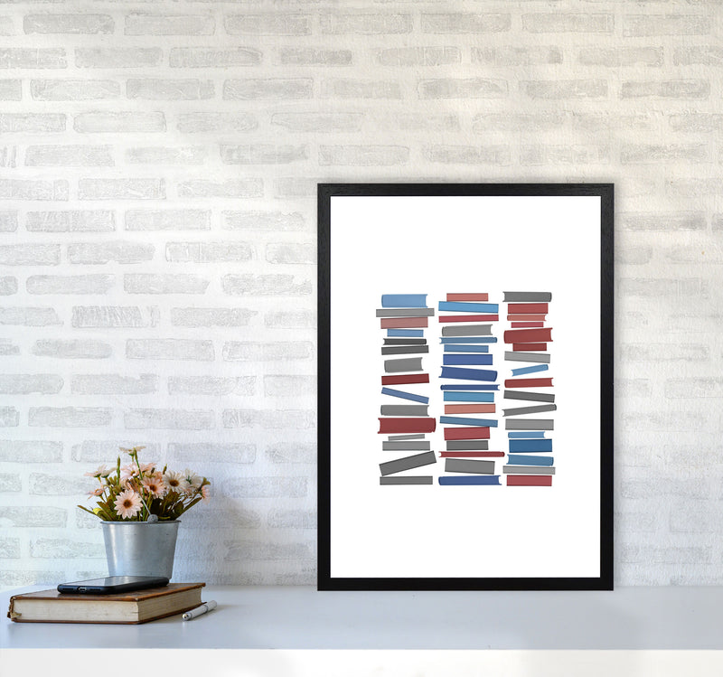 Books Colourful Abstract Art Print by Orara Studio A2 White Frame