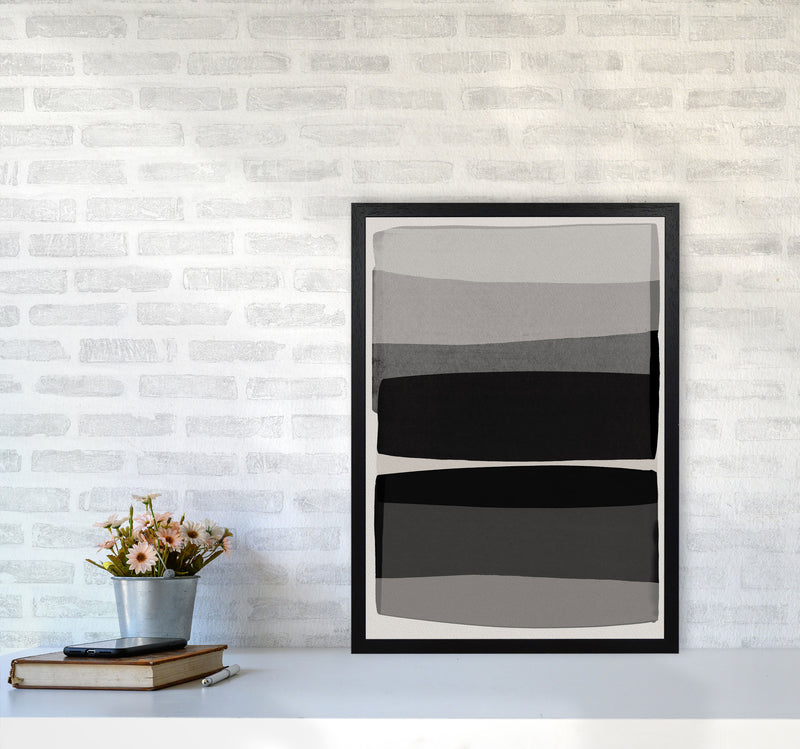 Modern Black and White Abstract Art Print by Orara Studio A2 White Frame