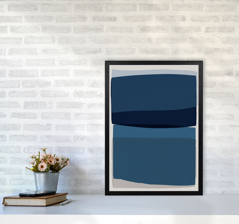Modern Blue Abstract Art Print by Orara Studio A2 White Frame
