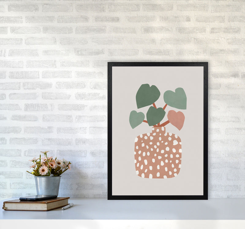 Terrazzo & Heart Plant Art Print by Orara Studios A2 White Frame