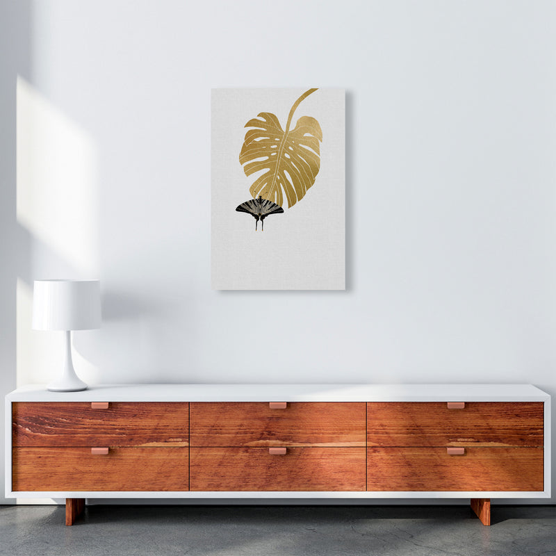 Butterfly & Monstera Leaf Print By Orara Studio A2 Canvas