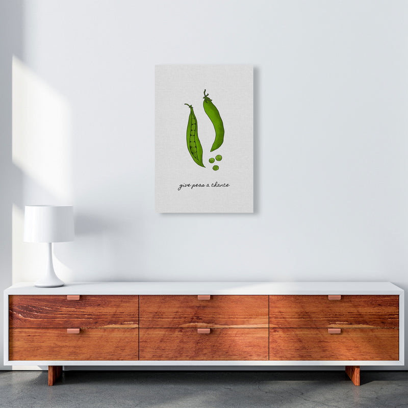 Give Peas A Chance Print By Orara Studio, Framed Kitchen Wall Art A2 Canvas