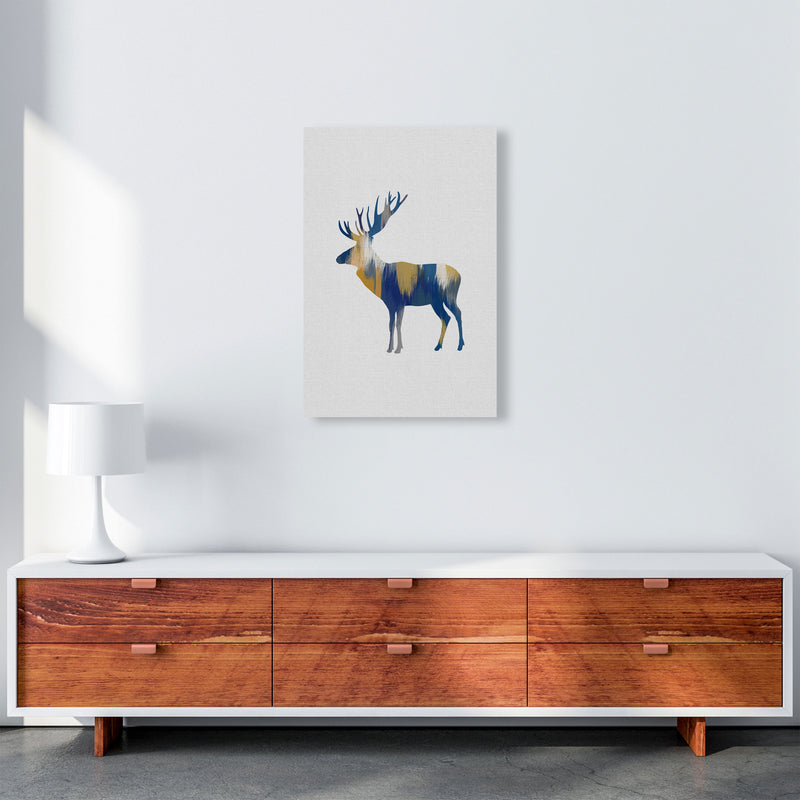 Moose Blue & Yellow Print By Orara Studio Animal Art Print A2 Canvas
