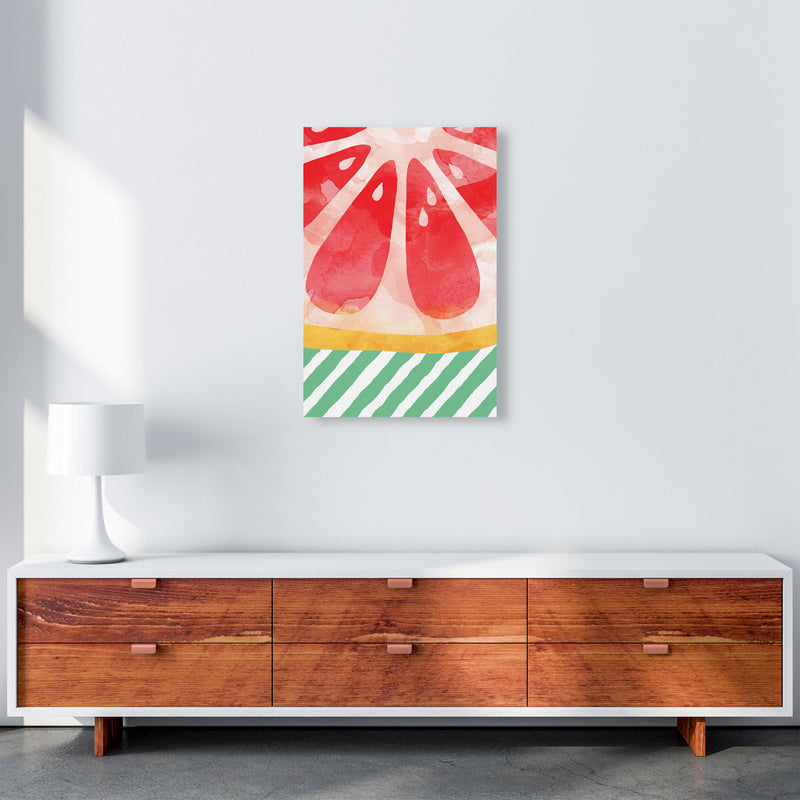 Red Grapefruit Abstract Print By Orara Studio, Framed Kitchen Wall Art A2 Canvas