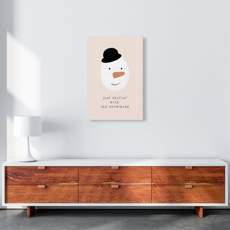Chilling With My Snowmies Christmas Art Print by Orara Studio A2 Canvas
