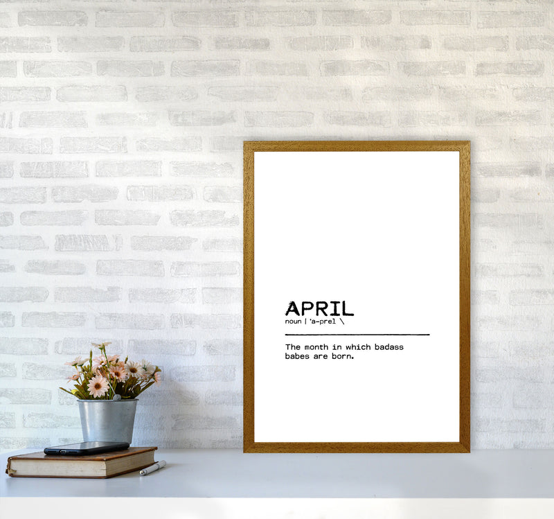 April Badass Definition Quote Print By Orara Studio A2 Print Only