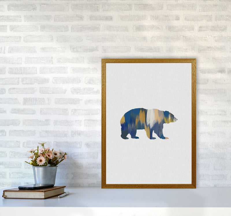 Bear Blue & Yellow Animal Art Print By Orara Studio Animal Art Print A2 Print Only