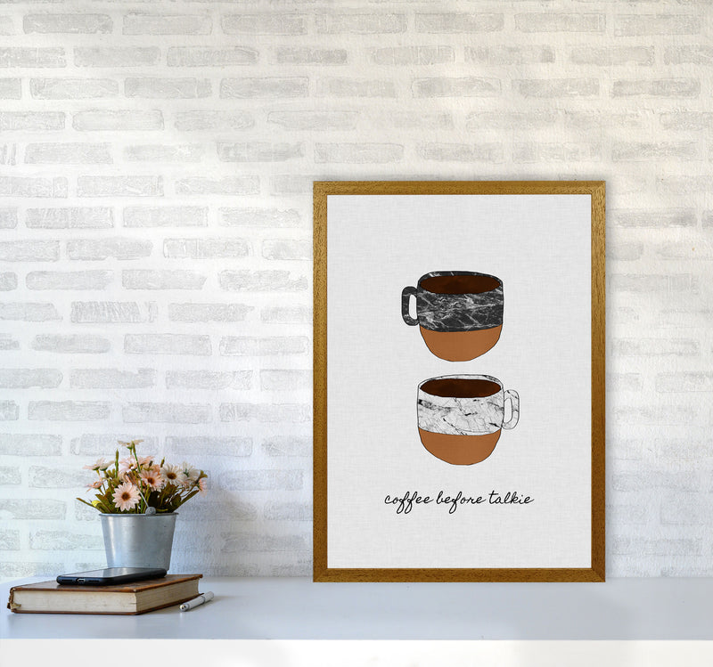 Coffee Before Talkie Print By Orara Studio, Framed Kitchen Wall Art A2 Print Only