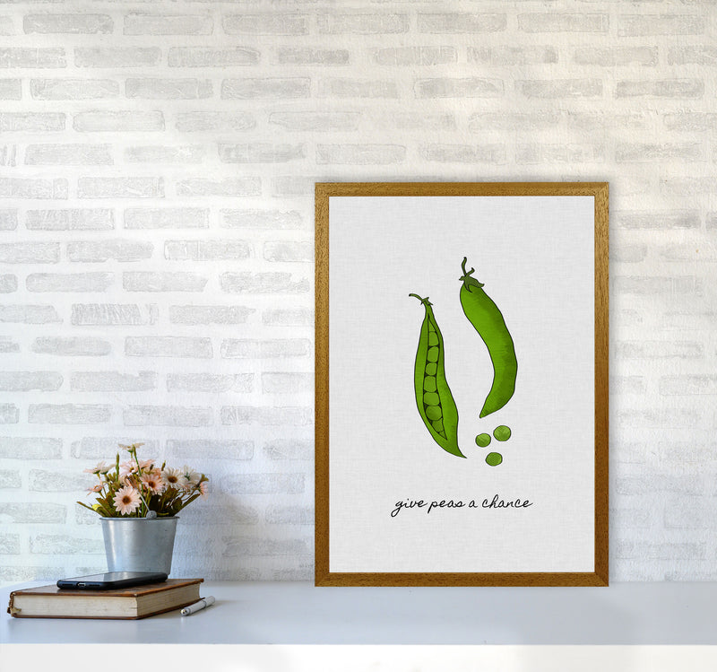 Give Peas A Chance Print By Orara Studio, Framed Kitchen Wall Art A2 Print Only
