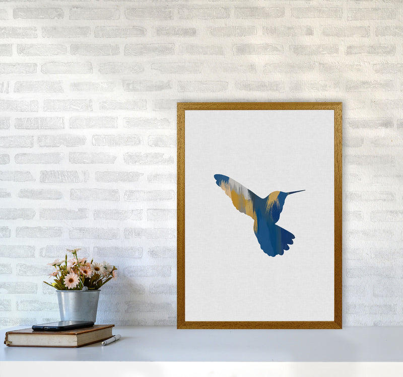 Hummingbird Blue & Yellow II Print By Orara Studio Animal Art Print A2 Print Only