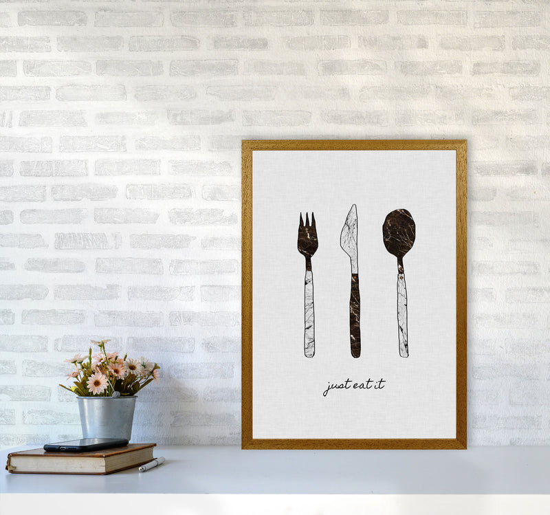 Just Eat It Print By Orara Studio, Framed Kitchen Wall Art A2 Print Only