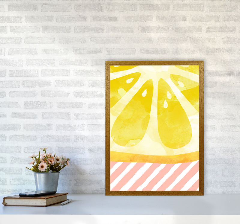 Lemon Abstract Print By Orara Studio, Framed Kitchen Wall Art A2 Print Only