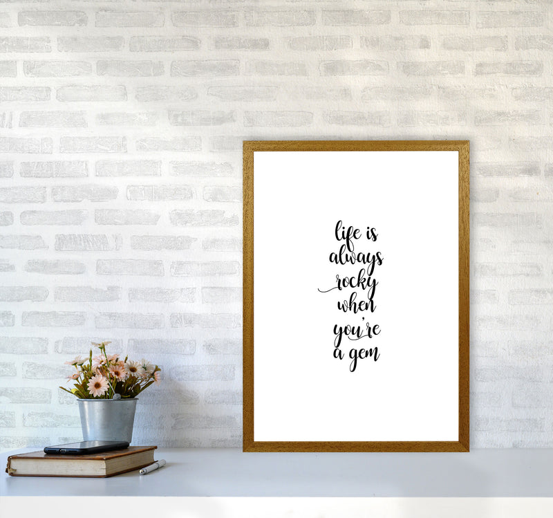 Life Is Always Rocky Inspirational Quote Print By Orara Studio A2 Print Only