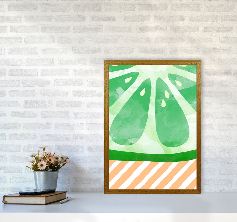 Lime Abstract Print By Orara Studio, Framed Kitchen Wall Art A2 Print Only