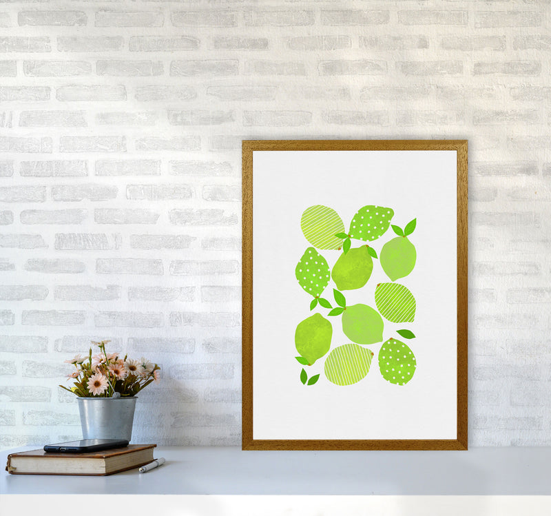 Lime Crowd Print By Orara Studio, Framed Kitchen Wall Art A2 Print Only