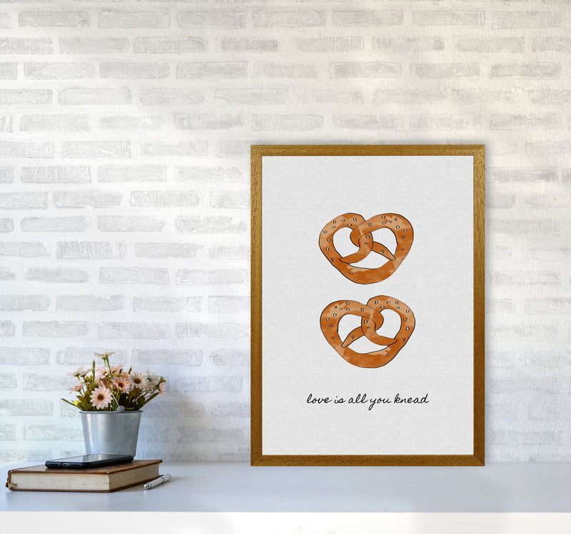 Love Is All You Knead Print By Orara Studio, Framed Kitchen Wall Art A2 Print Only