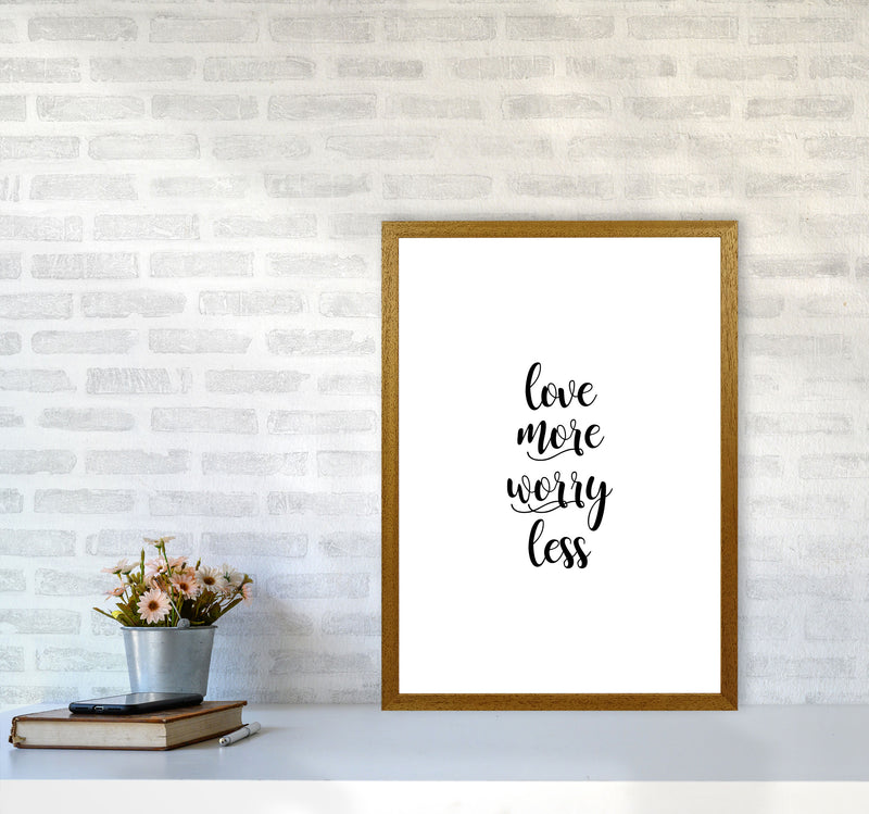 Love More Worry Less Typography Print By Orara Studio A2 Print Only