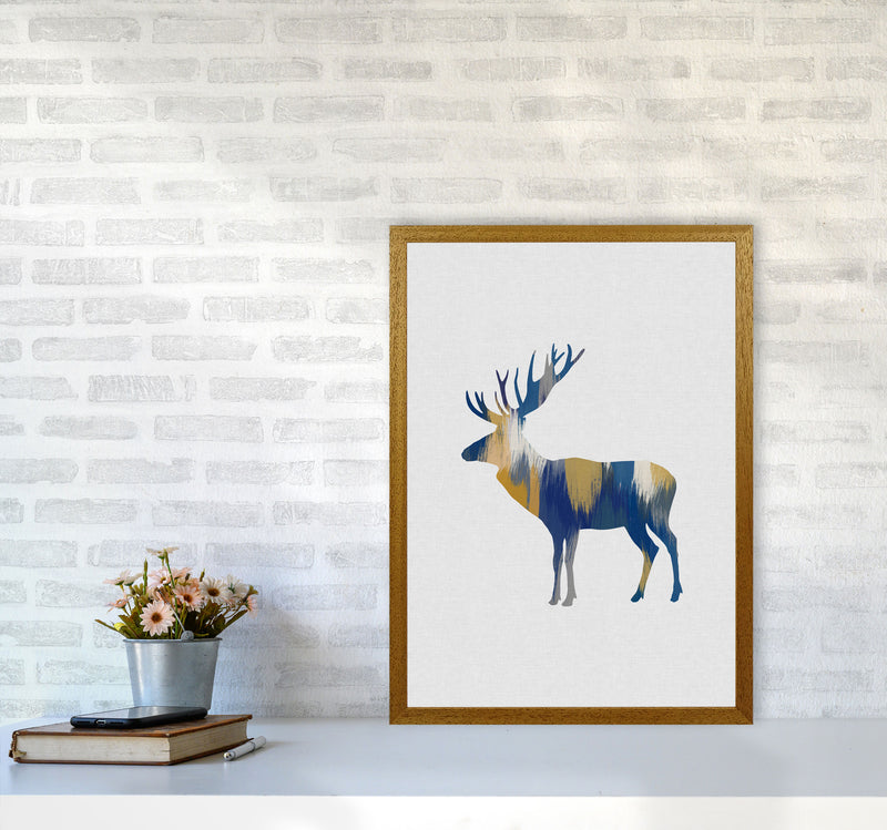 Moose Blue & Yellow Print By Orara Studio Animal Art Print A2 Print Only