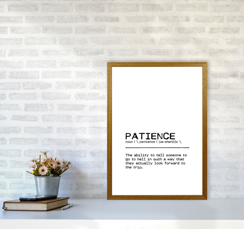 Patience Hell Definition Quote Print By Orara Studio A2 Print Only