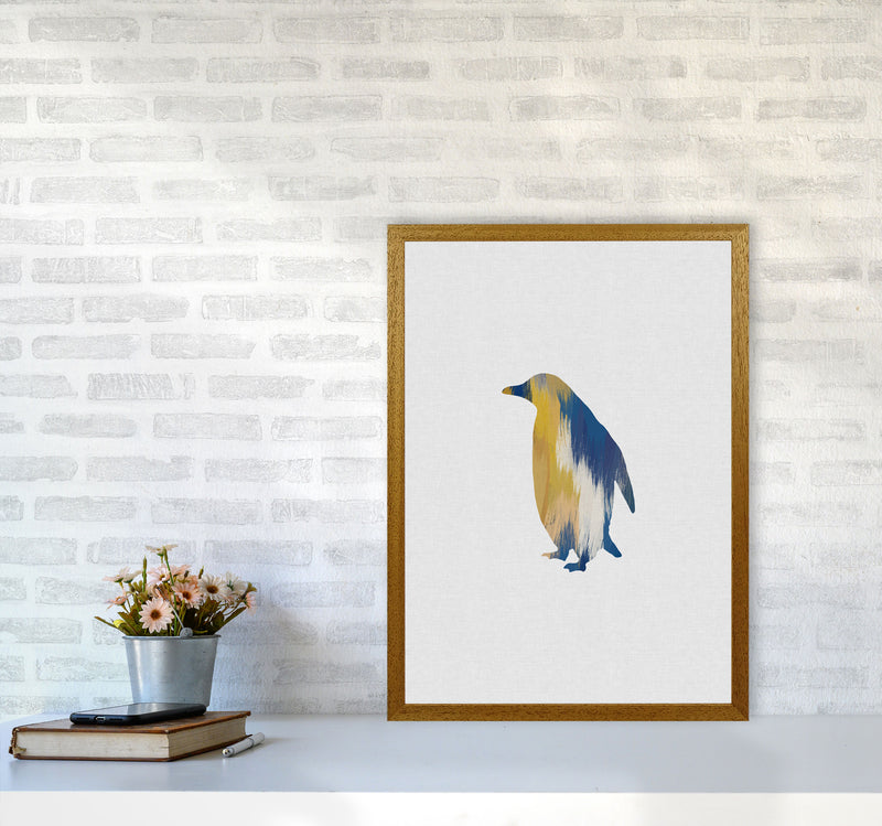 Penguin Blue & Yellow Print By Orara Studio Animal Art Print A2 Print Only