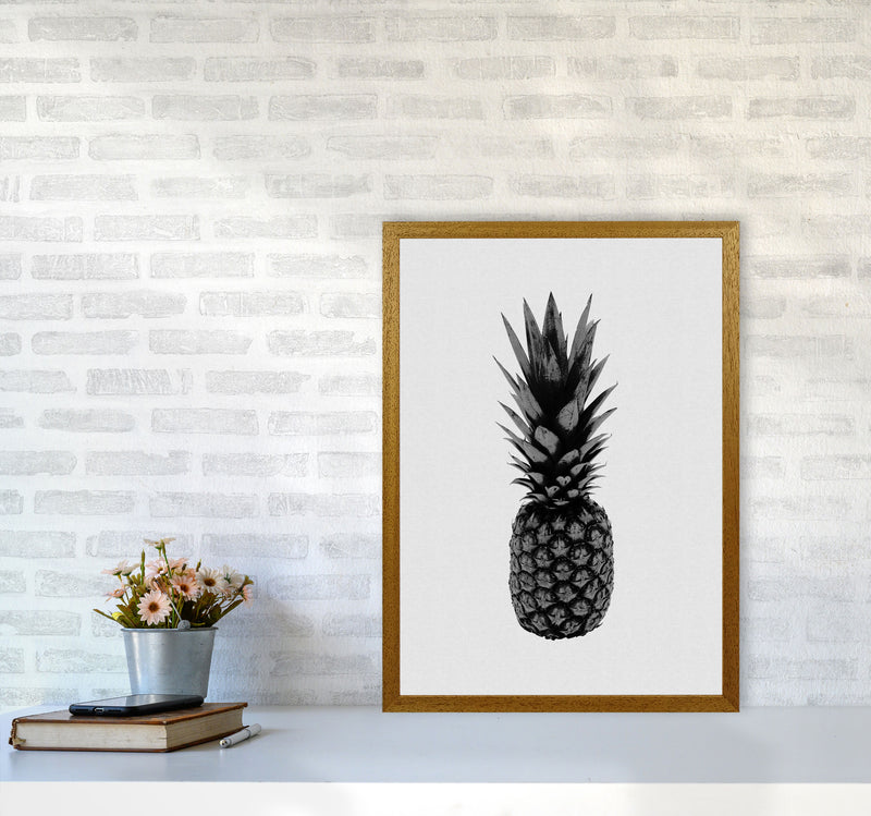 Pineapple Black & White Print By Orara Studio, Framed Kitchen Wall Art A2 Print Only