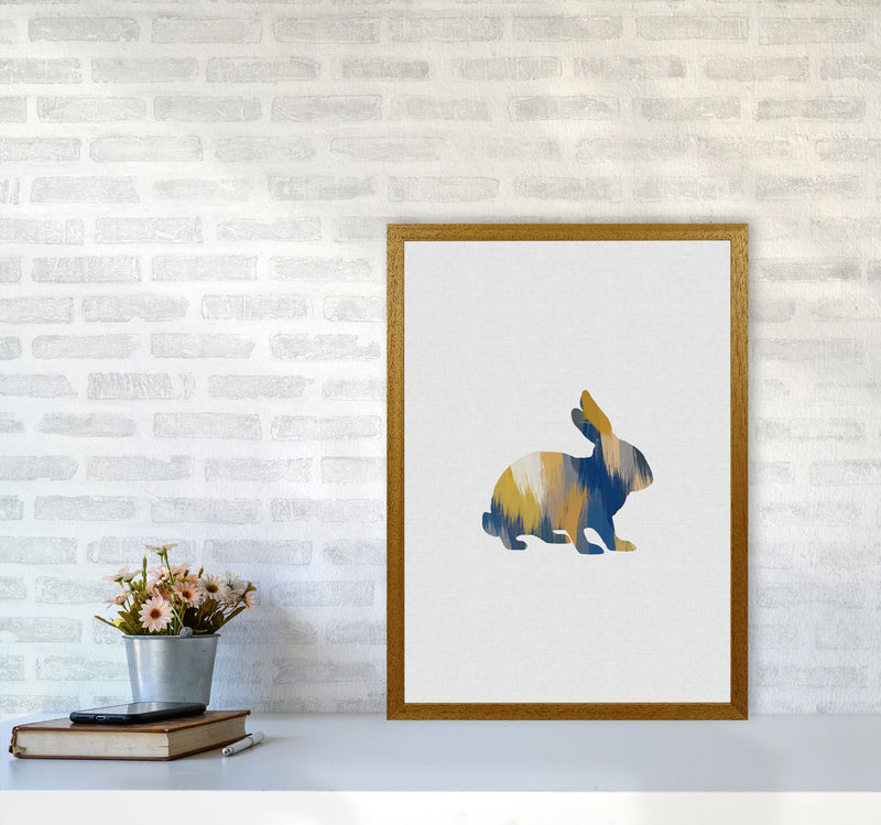 Rabbit Blue & Yellow Print By Orara Studio Animal Art Print A2 Print Only