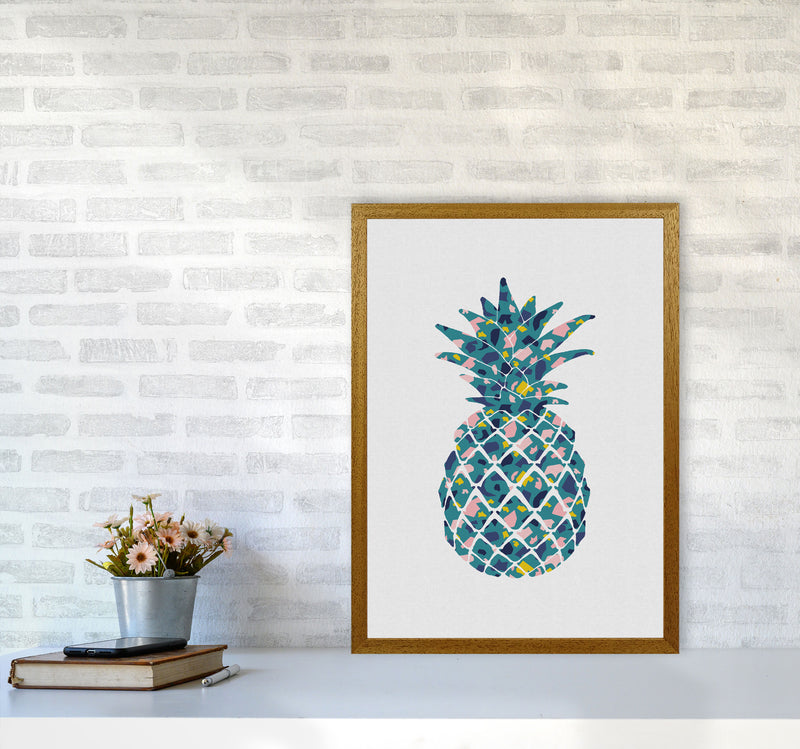 Teal Pineapple Print By Orara Studio, Framed Kitchen Wall Art A2 Print Only