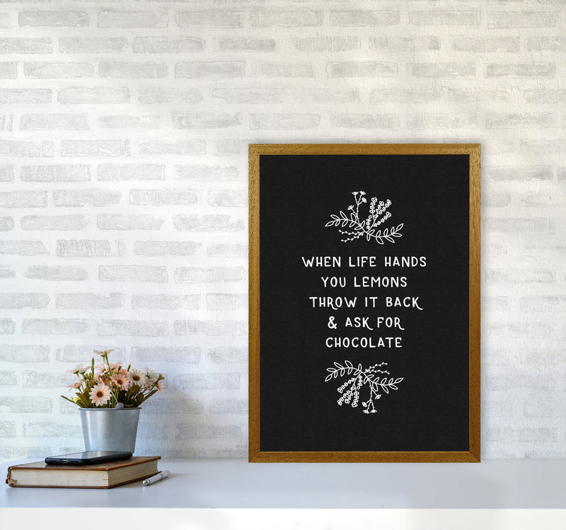 When Life Hands You Lemons Funny Quote Print By Orara Studio, Kitchen Wall Art A2 Print Only