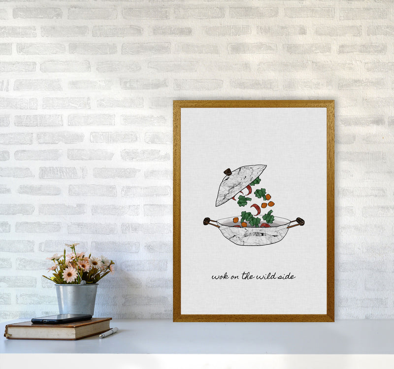 Wok On The Wild Side Print By Orara Studio, Framed Kitchen Wall Art A2 Print Only