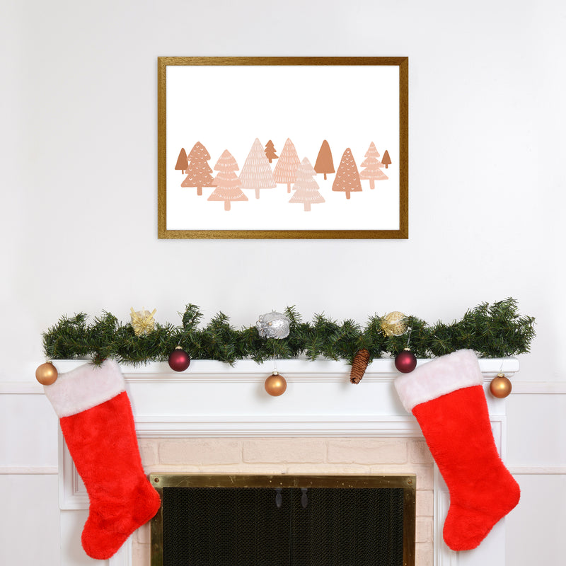 Blush Winter Trees Christmas Art Print by Orara Studio A2 Print Only