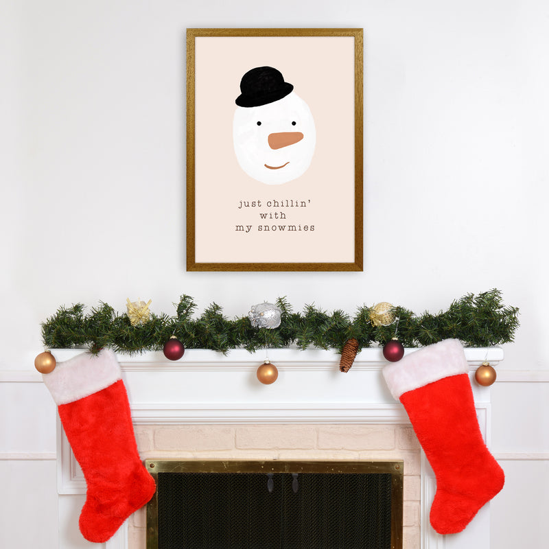 Chilling With My Snowmies Christmas Art Print by Orara Studio A2 Print Only