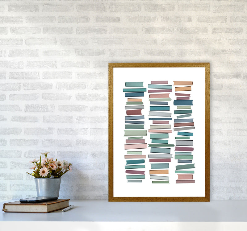 Books Pastel Abstract Art Print by Orara Studio A2 Print Only