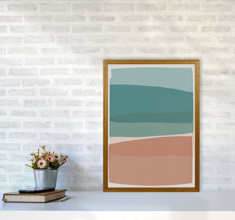 Modern Turquoise and Pink Abstract Art Print by Orara Studio A2 Print Only