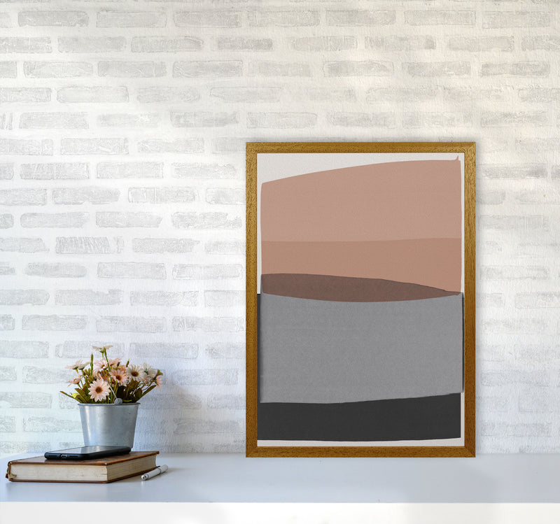 Modern Pink and Grey Abstract Art Print by Orara Studio A2 Print Only