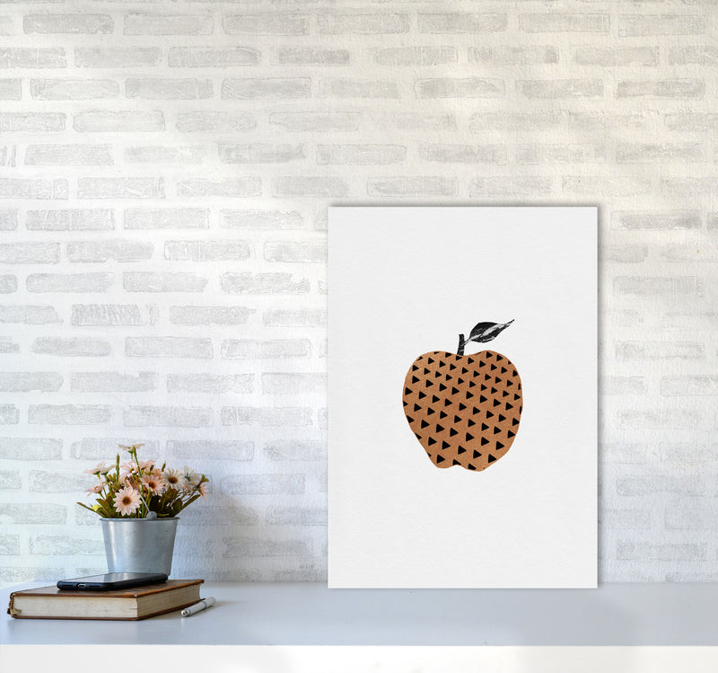Apple Fruit Illustration Print By Orara Studio, Framed Kitchen Wall Art A2 Black Frame